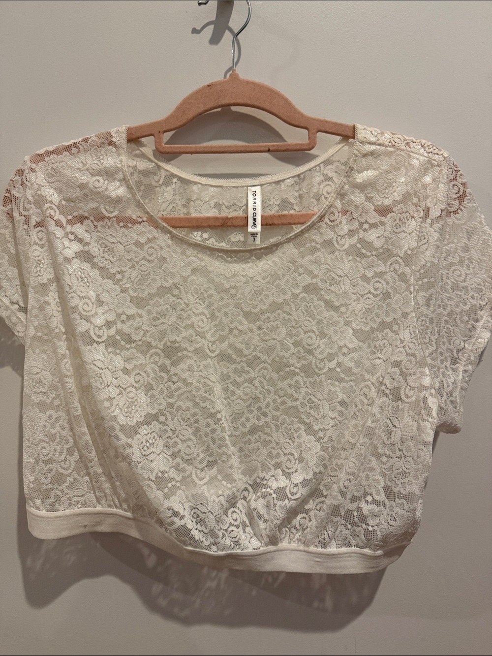 Topshop Cream Lace Cropped Torrid Size 3